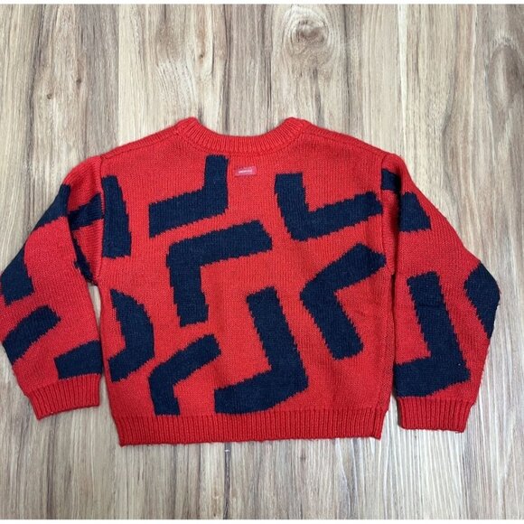 Catimini Girls Sweater Abstract Size 6 Red - Picture 2 of 4